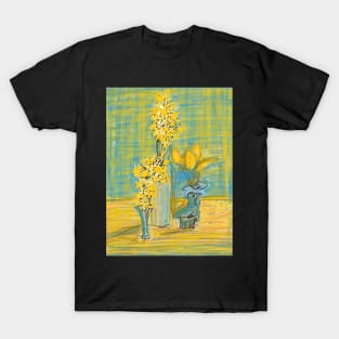 African bird and narcissi T-Shirt